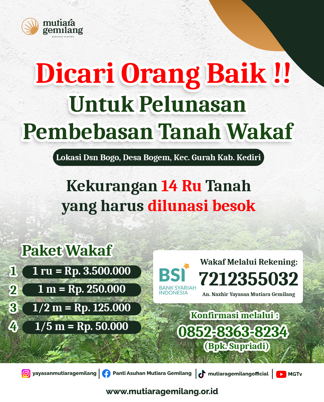 Wakaf Pembebasan Tanah Rumah Tahfidz Qur'an Mutiara Gemilang - Gambar 2